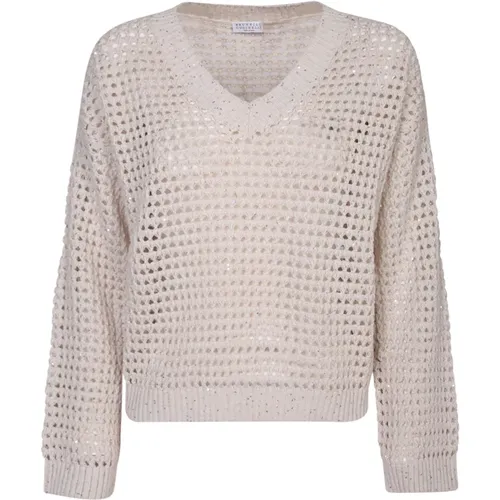 Cotton sweater by Brunello , female, Sizes: L, M - BRUNELLO CUCINELLI - Modalova