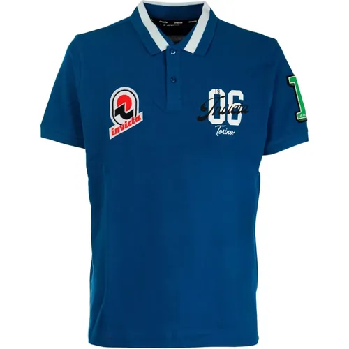 Herren Polo Shirt Blau Sommer , Herren, Größe: XL - Invicta - Modalova