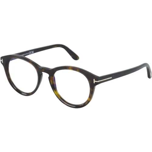 Round Optical Glasses Dark Havana , unisex, Sizes: 49 MM, M - Tom Ford - Modalova