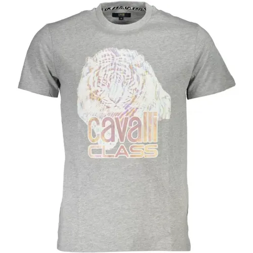 Bedrucktes Logo-T-Shirt , Herren, Größe: XL - Cavalli Class - Modalova