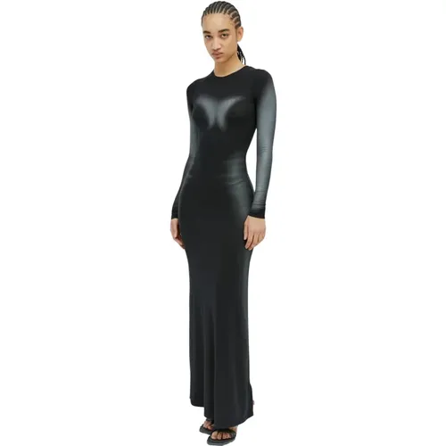 Metallic Foiled Maxi Kleid , Damen, Größe: S - Diesel - Modalova