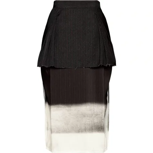 Layered Trompe loeil Skirt , female, Sizes: S, XS - Maison Margiela - Modalova