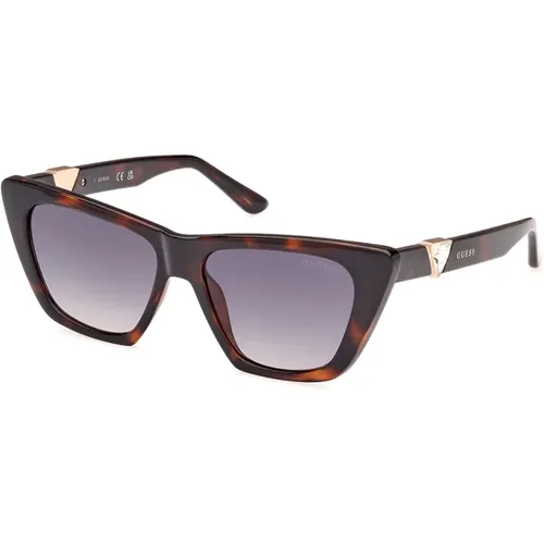 Rectangular Sunglasses in Havana Frame , female, Sizes: 53 MM - Guess - Modalova