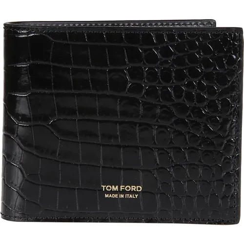 Wallets Cardholders,Grüne Alligator Klassische Bifold Brieftasche - Tom Ford - Modalova