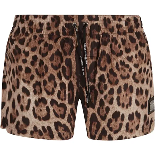 Leopard Print Swimwear Leo New , male, Sizes: L - Dolce & Gabbana - Modalova