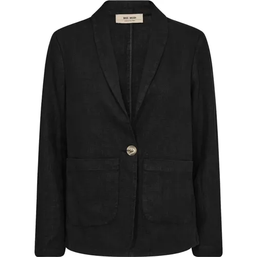 Leinen Blazer Schwarz , Damen, Größe: XL - MOS MOSH - Modalova