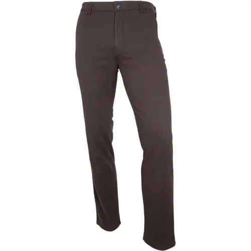 Moderne Fit Chino Hose Braun , Herren, Größe: XL - Meyer - Modalova