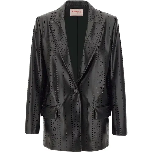 Eco-Leather Blazer Jacket , female, Sizes: XS, S - Iceberg - Modalova