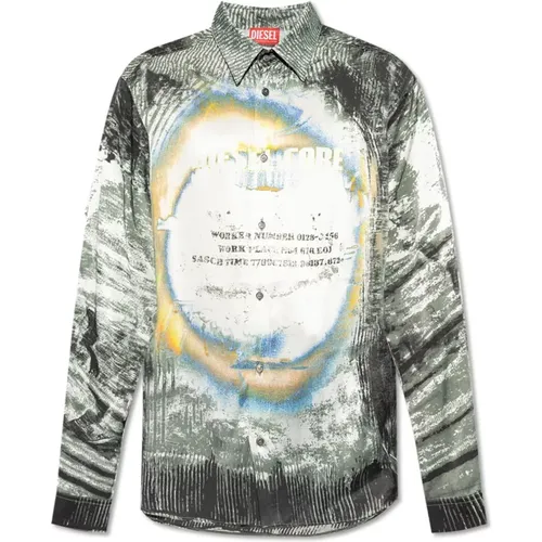 Printed Shirt S-Gacy , male, Sizes: S, L, M, XS - Diesel - Modalova