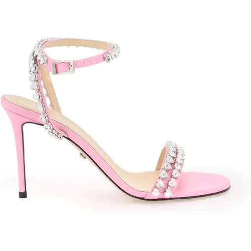 Crystal-Embellished Audrey Sandals , female, Sizes: 4 1/2 UK, 8 UK, 6 UK, 5 UK, 3 UK, 5 1/2 UK - Mach & Mach - Modalova