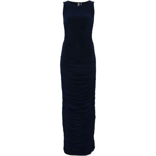 Navy Ruched Bodycon Dress , female, Sizes: L, XS, S, M - Norma Kamali - Modalova