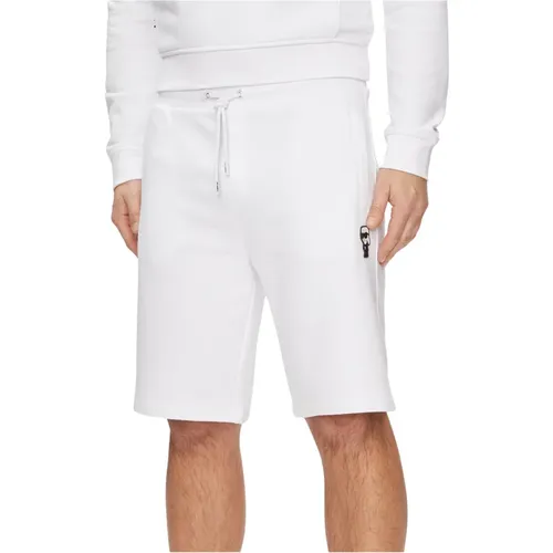 Weiße Baumwollmischung Regular Fit Shorts , Herren, Größe: S - Karl Lagerfeld - Modalova