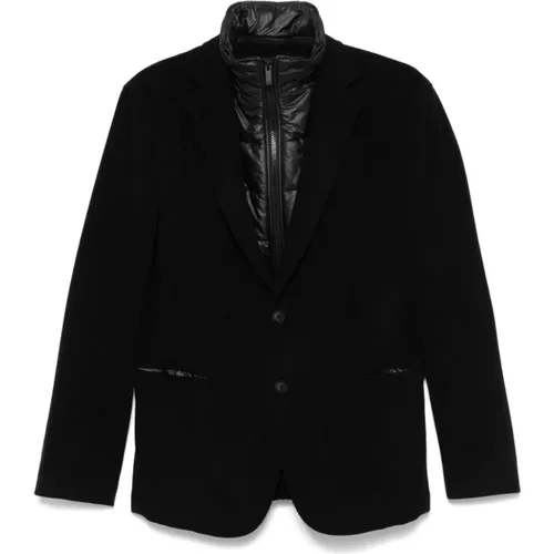 Schwarze Cordjacke mit Schichten , Herren, Größe: XL - Hugo Boss - Modalova