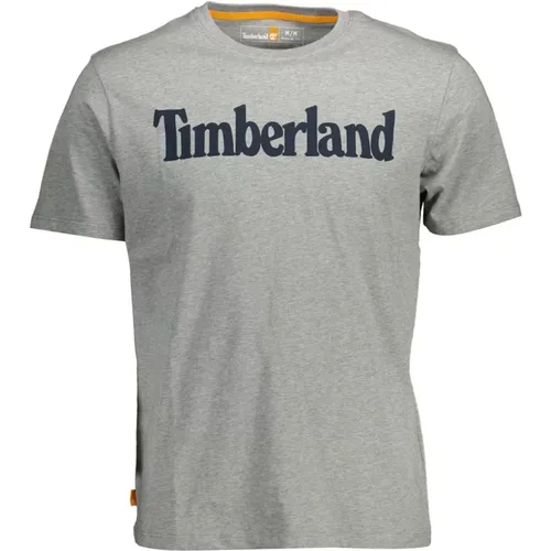 Umweltfreundliches graues Baumwoll-Logoshirt , Herren, Größe: 2XL - Timberland - Modalova