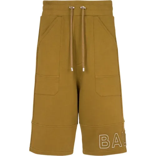 Bermuda-Shorts aus Öko-Baumwolle mit reflektierendem -ogo - Balmain - Modalova