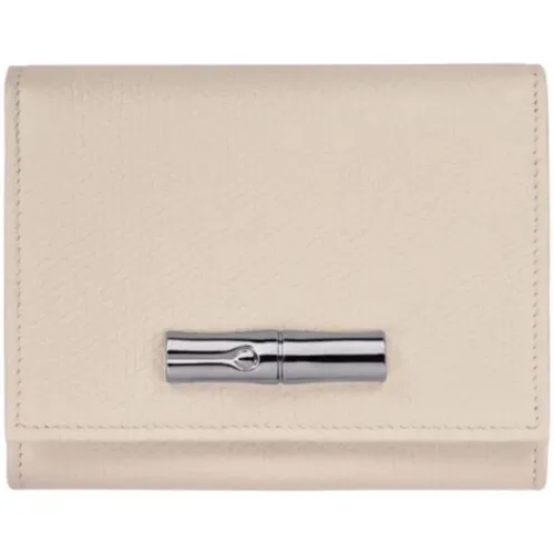 Silver-tone Cowhide Leather Wallet , female, Sizes: ONE SIZE - Longchamp - Modalova