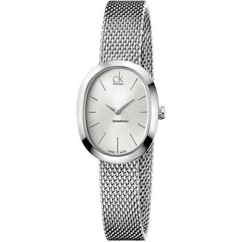 Elegante Quarz Silbernes Zifferblatt Uhr , Damen, Größe: ONE Size - Calvin Klein - Modalova