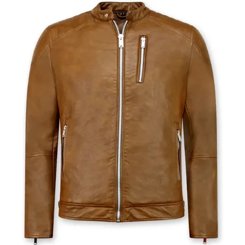 Leather jacket Men , male, Sizes: M, S, XL, 2XL - Enos - Modalova