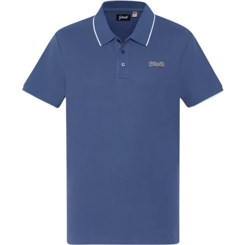 Blaues Polo Shirt Paul , Herren, Größe: S - Schott NYC - Modalova