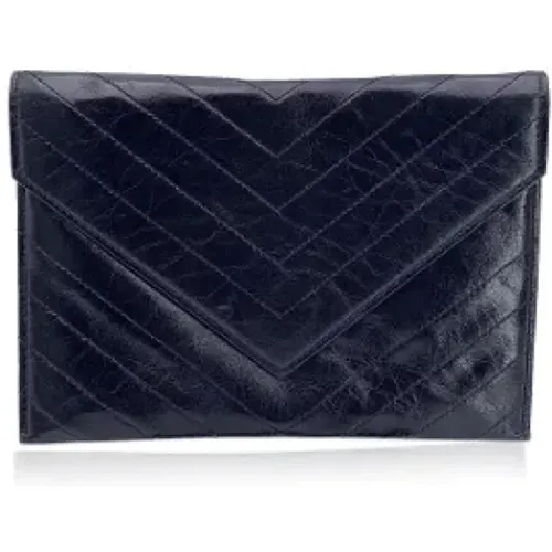 Pre-owned Leather clutches , female, Sizes: ONE SIZE - Yves Saint Laurent Vintage - Modalova