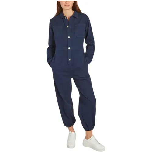 Denim Jumpsuit with Pockets and Elastic , female, Sizes: S - The New Society - Modalova