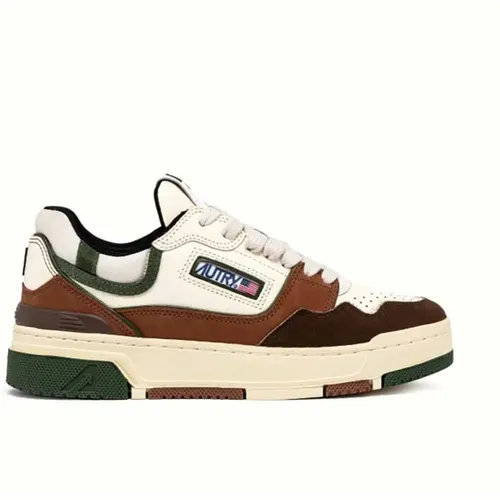 Leder-Sneakers mit Wildleder-Einsätzen , Damen, Größe: 40 EU - Autry - Modalova