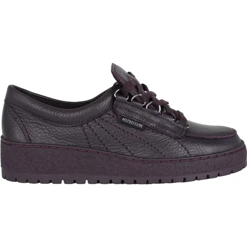 Stylischer Schnürsneaker - lila , Damen, Größe: 42 1/2 EU - mephisto - Modalova