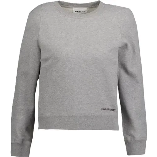 Besticktes Logo Sweatshirt Langärmelig Rundhalsausschnitt - Isabel Marant Étoile - Modalova