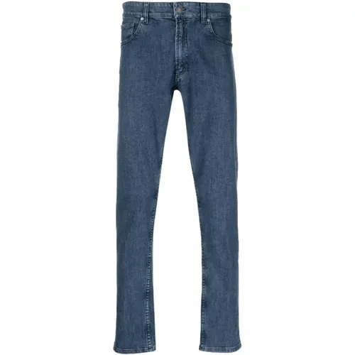 Mid-wash slim-fit jeans-32 , male, Sizes: W33 - Lardini - Modalova