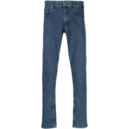 Mid-wash slim-fit jeans-32 , male, Sizes: W36, W33 - Lardini - Modalova