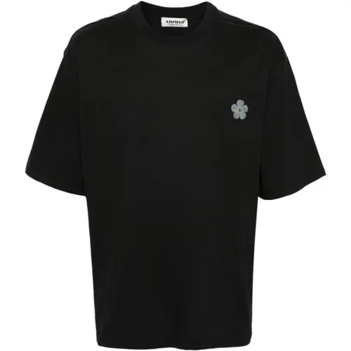 Schwarzes T-Shirt mit Logo-Print , Herren, Größe: S - A Paper Kid - Modalova