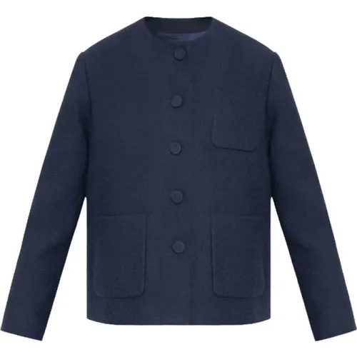 Navy Tweed Jacket , female, Sizes: S, XS - Gucci - Modalova