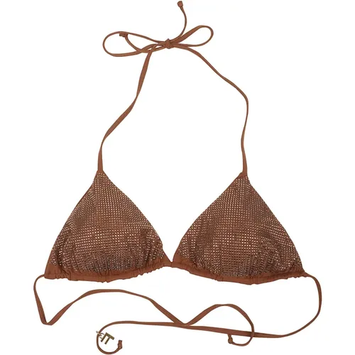 Rhinestone Triangle Bikini Top , female, Sizes: M - Fisico - Modalova