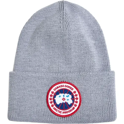 Grey Winter Hats for Men , male, Sizes: ONE SIZE - Canada Goose - Modalova