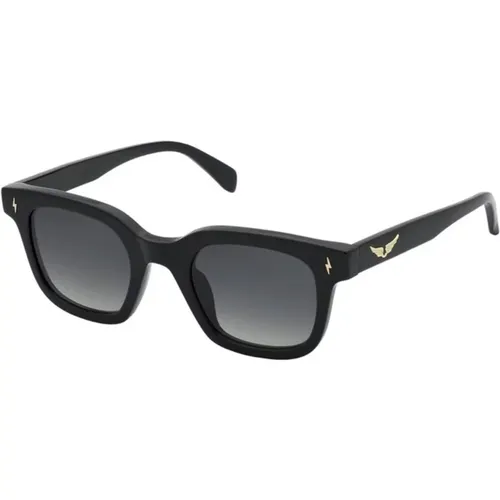 Schwarze Sonnenbrille Rauchverlaufslinse , unisex, Größe: 48 MM - Zadig & Voltaire - Modalova