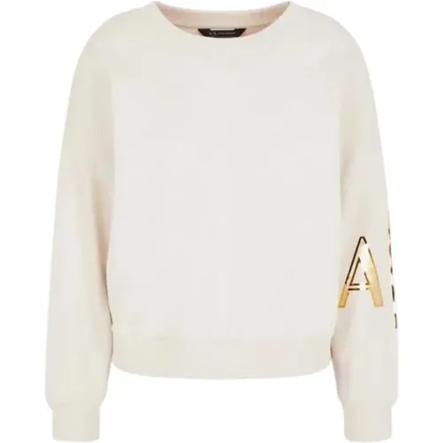 Klassischer Pullover , Damen, Größe: L - Armani Exchange - Modalova