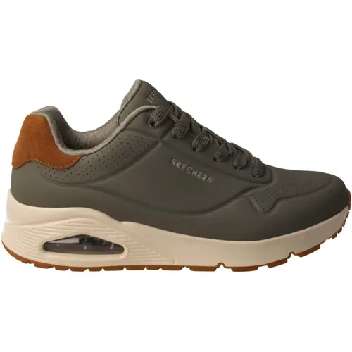 Grüner Uno Street Sneaker , Damen, Größe: 42 EU - Skechers - Modalova