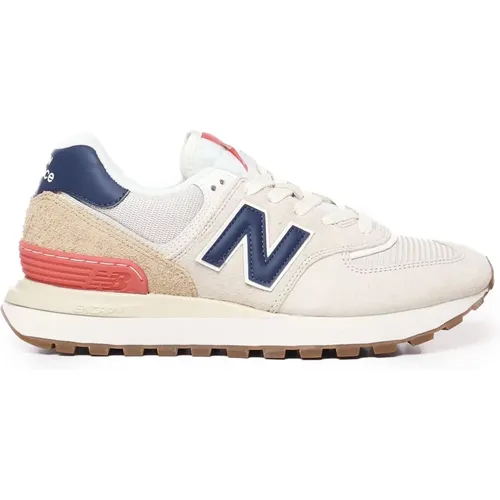 Mesh Suede Sneakers Light Grey Red , male, Sizes: 6 1/2 UK, 8 UK, 7 1/2 UK - New Balance - Modalova