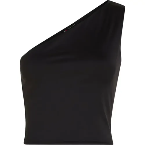 Schmaler Asymmetrischer Top - Schwarz , Damen, Größe: M - Tommy Jeans - Modalova