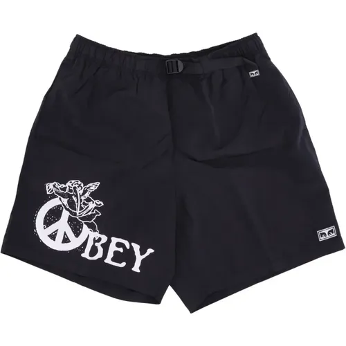 Schwarze Angel Shorts mit Verstellbarem Gürtel - Obey - Modalova