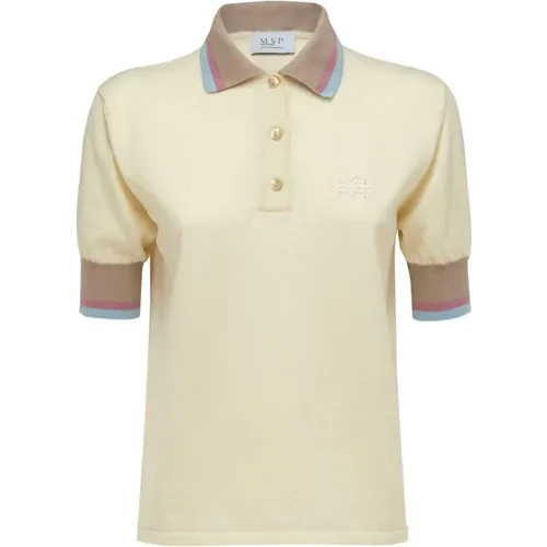 Gestreiftes Strick-Poloshirt , Damen, Größe: 2XS - MVP wardrobe - Modalova