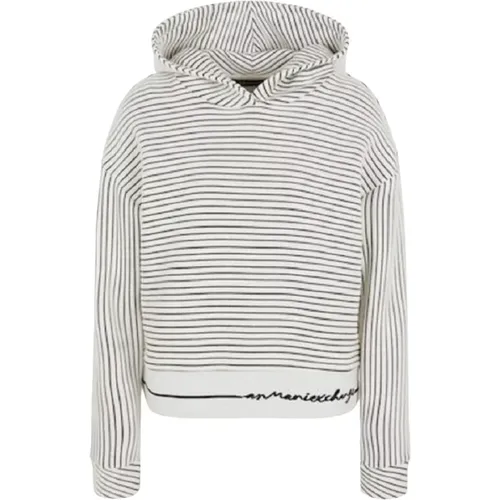 Striped Hooded Sweatshirt , female, Sizes: XS, S - Armani Exchange - Modalova