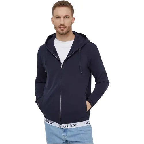 Zip Logo Sweatshirt - Les Bleus , Herren, Größe: L - Guess - Modalova