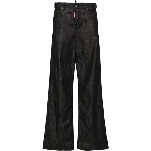 Weite Hose mit Logopatch , Damen, Größe: 2XS - Dsquared2 - Modalova