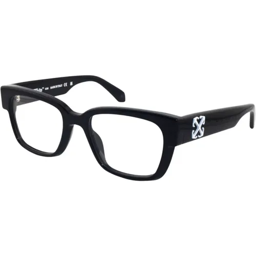 Square Style Glasses with White Logo , male, Sizes: 52 MM - Off White - Modalova