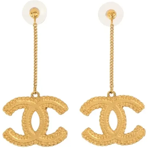 Pre-owned Gold earrings , female, Sizes: ONE SIZE - Chanel Vintage - Modalova