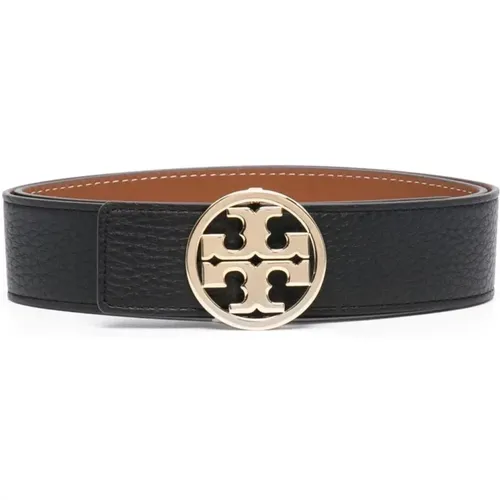 Wendbarer Schwarzer Leder Casual Gürtel - TORY BURCH - Modalova