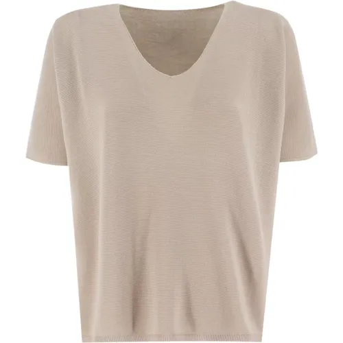 Cotton V-Neck Sweater , female, Sizes: S, M, XS, L - Le Tricot Perugia - Modalova
