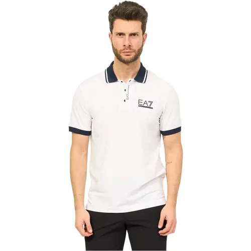 Cotton Polo Shirt with Logo , male, Sizes: S, L - Emporio Armani EA7 - Modalova