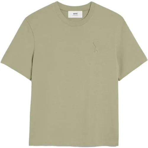 Cotton Embossed Logo T-Shirt , male, Sizes: M, S - Ami Paris - Modalova